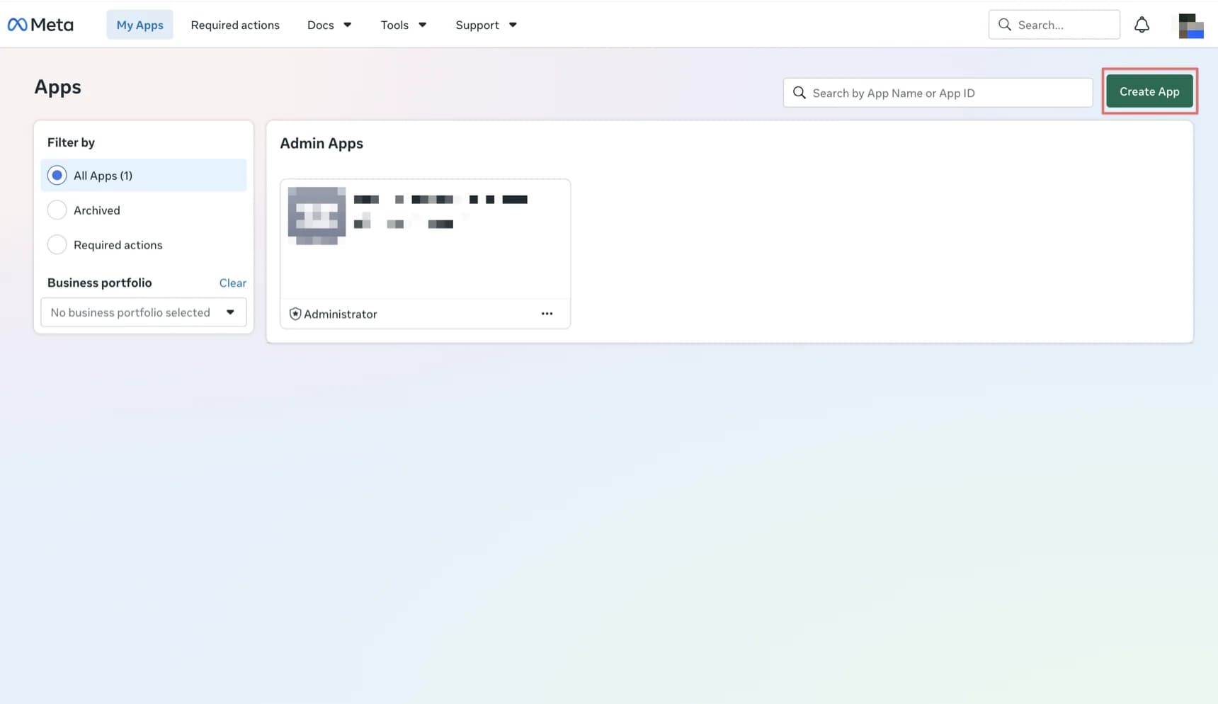Meta Developers を開いて App を作成する