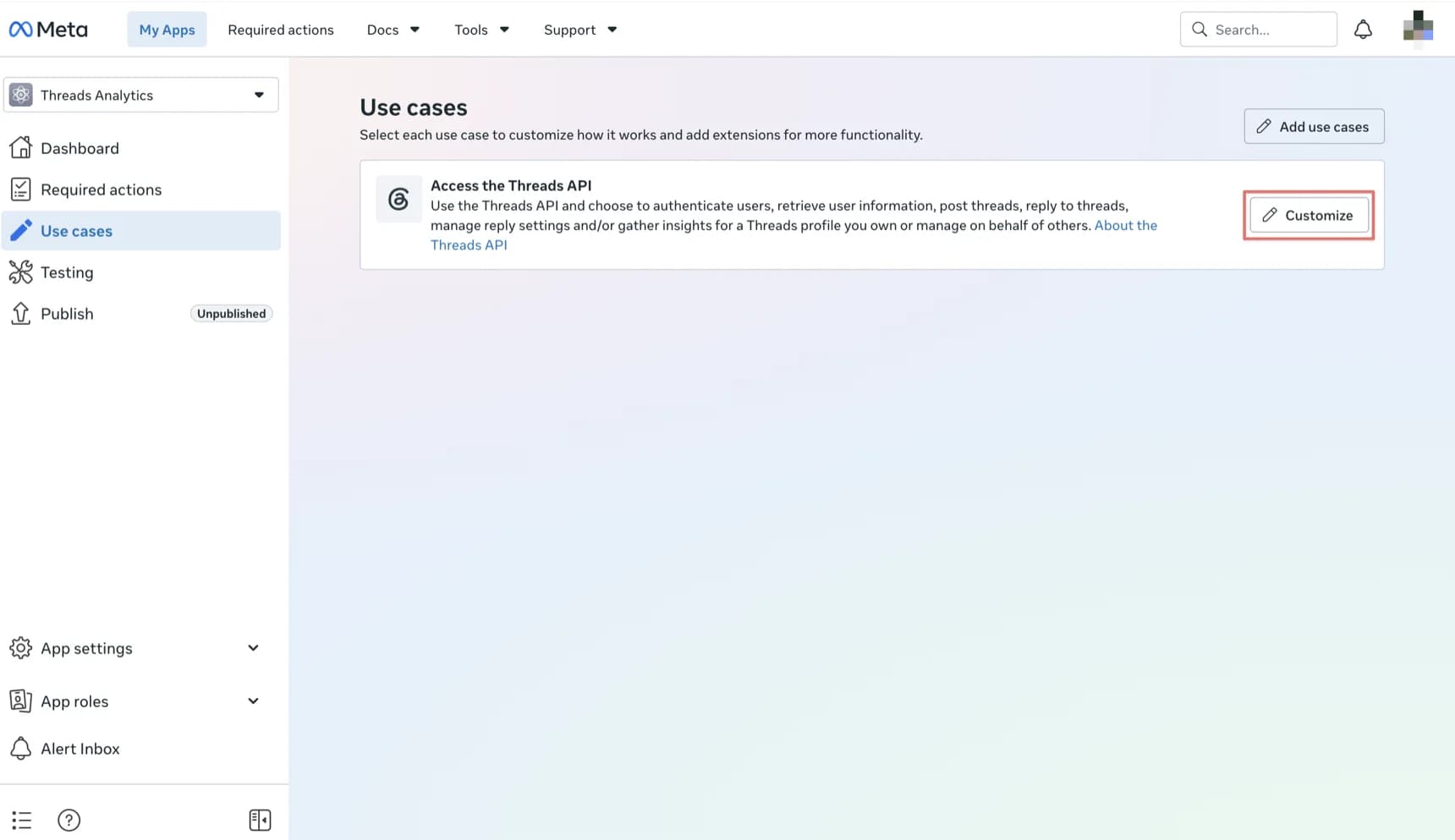 Threads API Use Case をカスタマイズする
